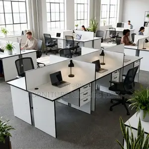 White 6-Way Local Office Workstation