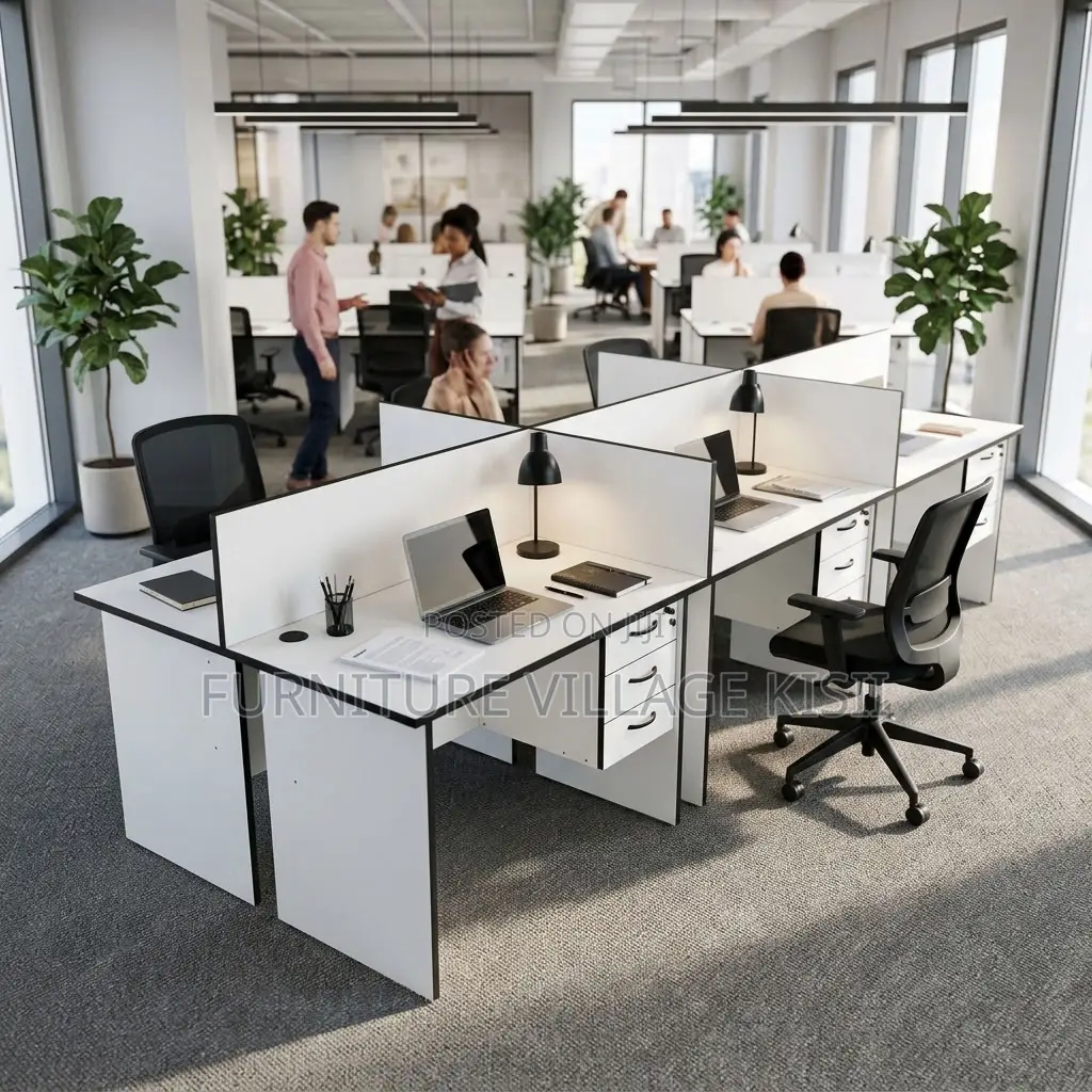 White 6-Way Local Office Workstation