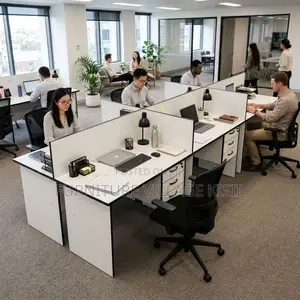 White 6-Way Local Office Workstation