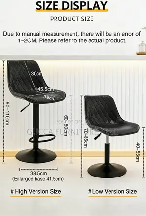 Carbon Black Swivel Ergonomic Leather Barstool