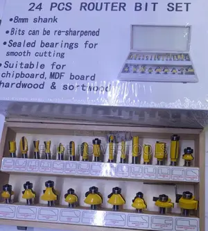 24-Piece Tungsten Carbide Router Bit Set