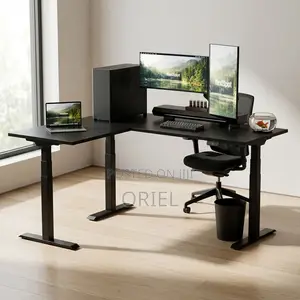 Electric L-Shaped Executive Desk – Modern Director’s Workstation