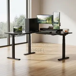 Electric L-Shaped Executive Desk – Modern Director’s Workstation