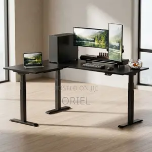 Electric L-Shaped Executive Desk – Modern Director’s Workstation