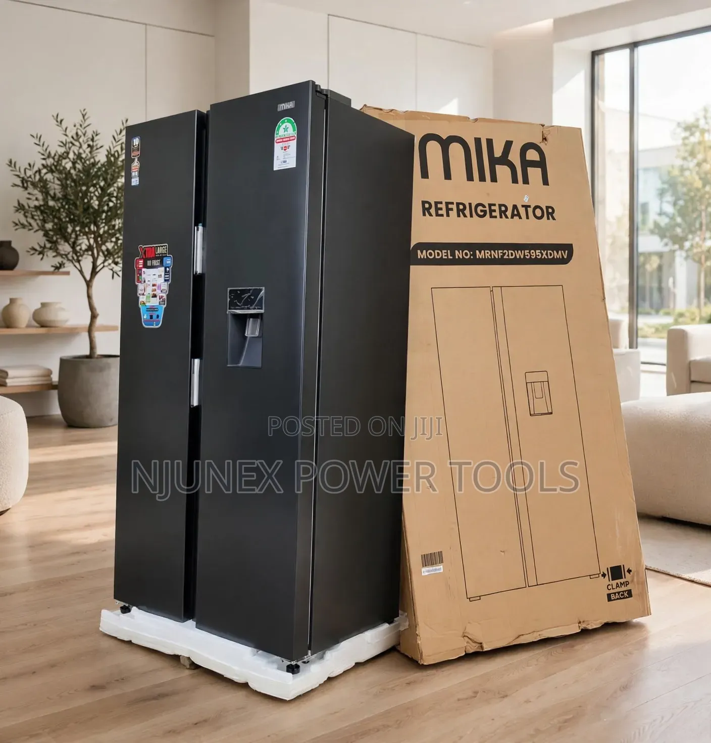 Mika Fridge 595Litres Side by Side No Frost With Dispenser