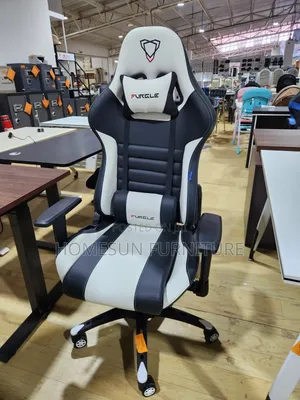 Gaming Chair – Black and White High-Back Ergonomic Racing Seat