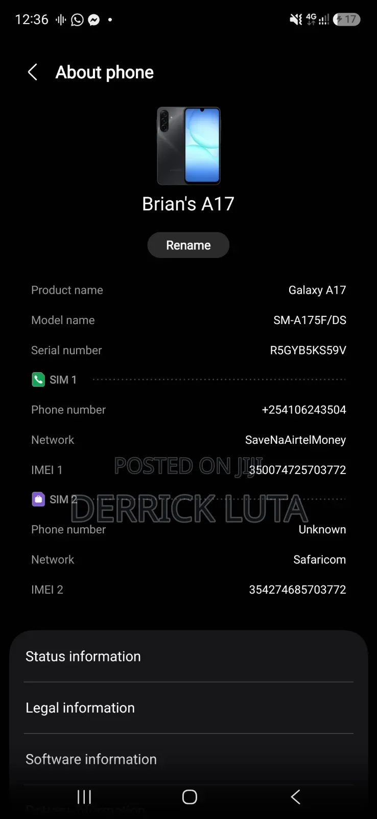 Samsung Galaxy A17 128 GB Black