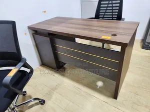 Office Desk – Modern Executive Table With Gold Trim