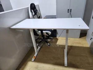 WOffice Desk – Modern White Computer Table With Metal Legs