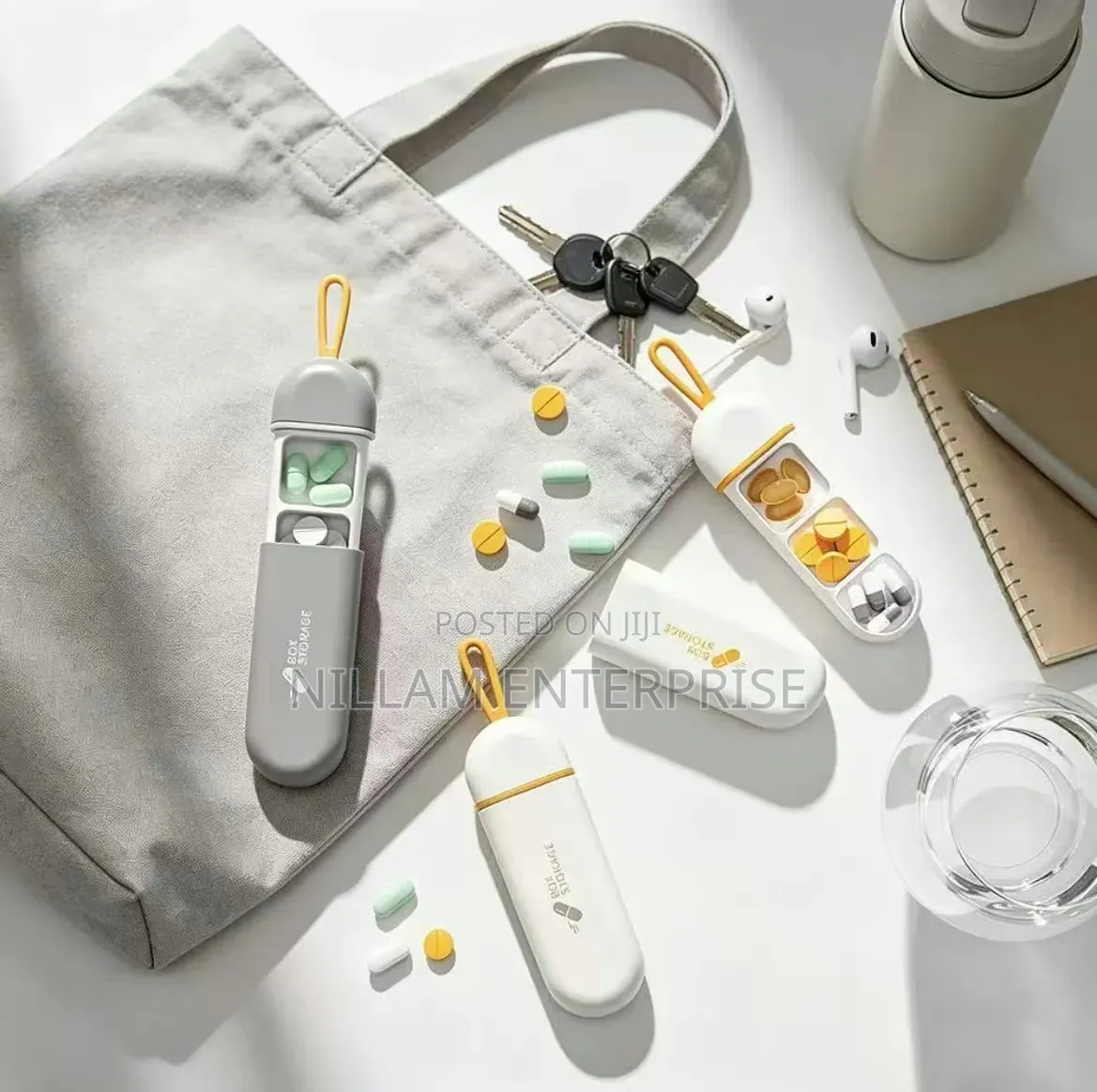 Portable Three-Grid Medicine Box