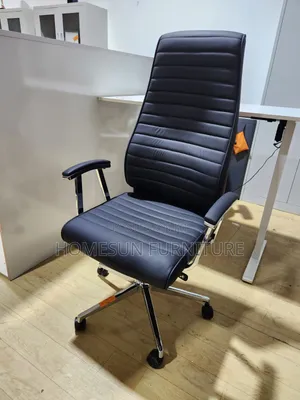 Office Chair – Black High-Back Executive Chair With Chrome Frame