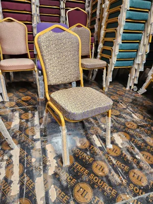 Banquet Chair – Gold Frame Patterned Fabric Event Chair