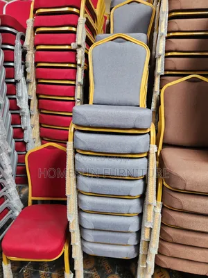 Banquet Chair – Grey Padded Gold Frame Event Chair