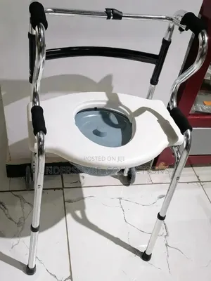 Multi-Functional 2-in-1 Foldable Walking Frame With Commode