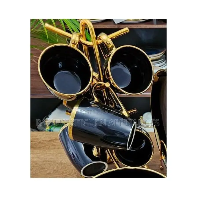 6pcs High Quality Black Mug Set