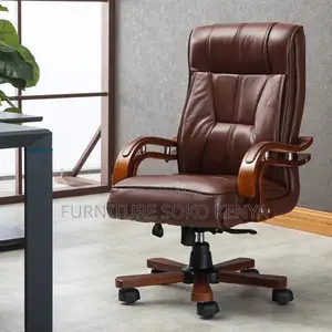 Bliss Brown Leather Executive Office Chair | Modern Office Seats