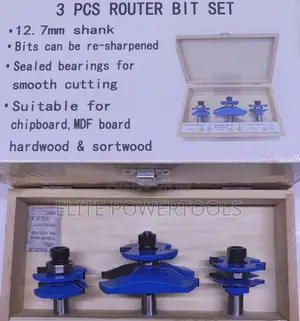 3-Piece TCT Cabinet Door Router Bit Set