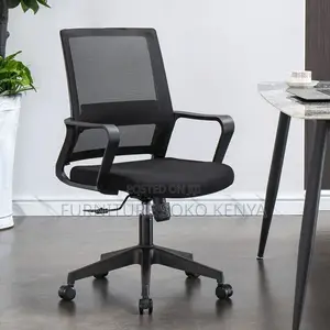 Black Swivel Reclining Chair | Captains Mid Backrest Seat