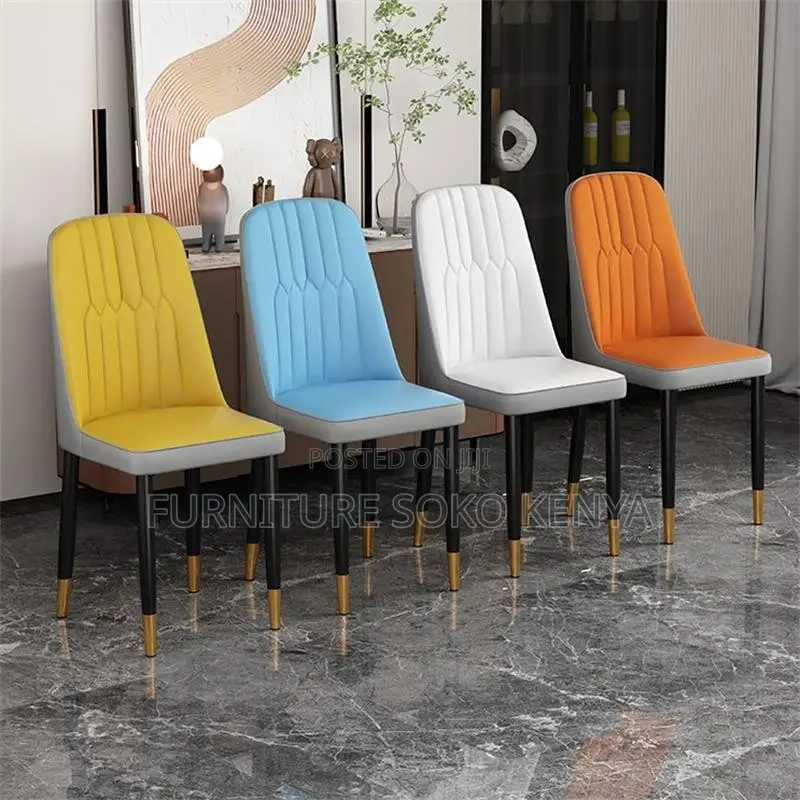 Leatherette Modern Chairs | Mid Backrest Armless Dining Chair