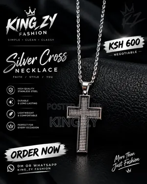 
 Silver-Tone Cross Necklace