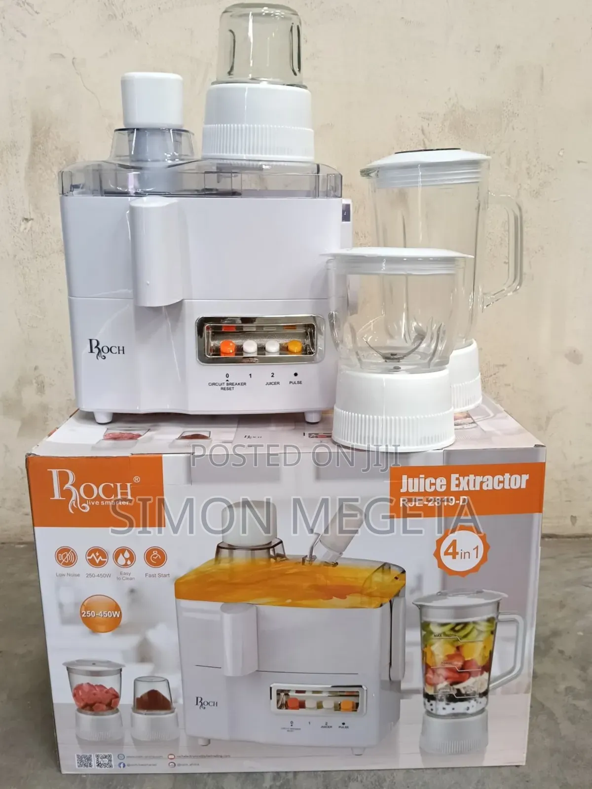 Roch 4 in 1 Juicer -Blender-Grinder and Mill Food Processor