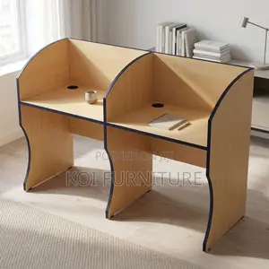 Two Users Modern Workstation | Brown 2 User Working Table