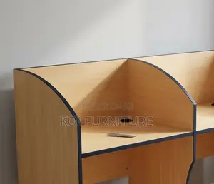 Two Users Modern Workstation | Brown 2 User Working Table