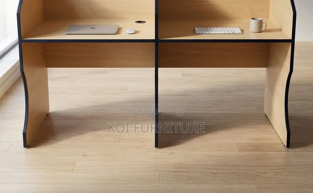Two Users Modern Workstation | Brown 2 User Working Table