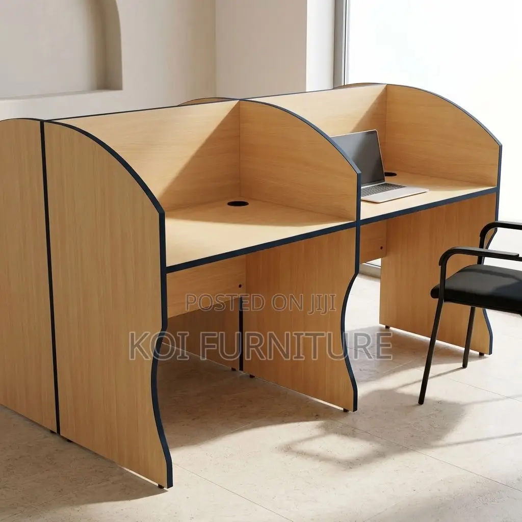 Two Users Modern Workstation | Brown 2 User Working Table