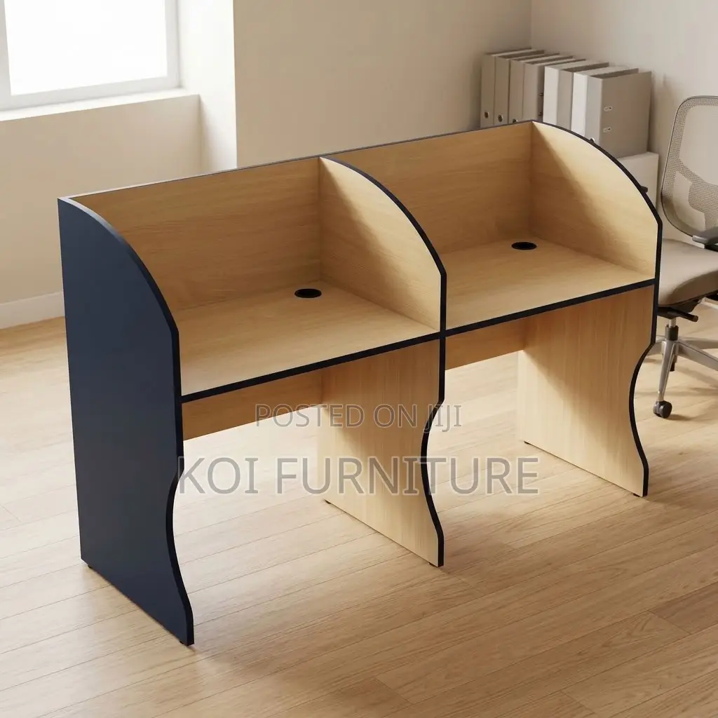 Two Users Modern Workstation | Brown 2 User Working Table