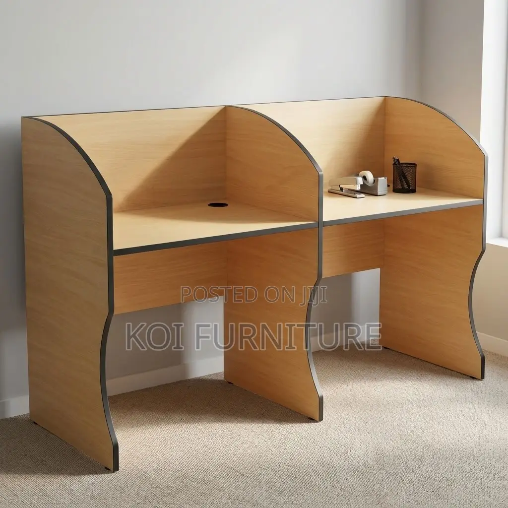 Two Users Modern Workstation | Brown 2 User Working Table