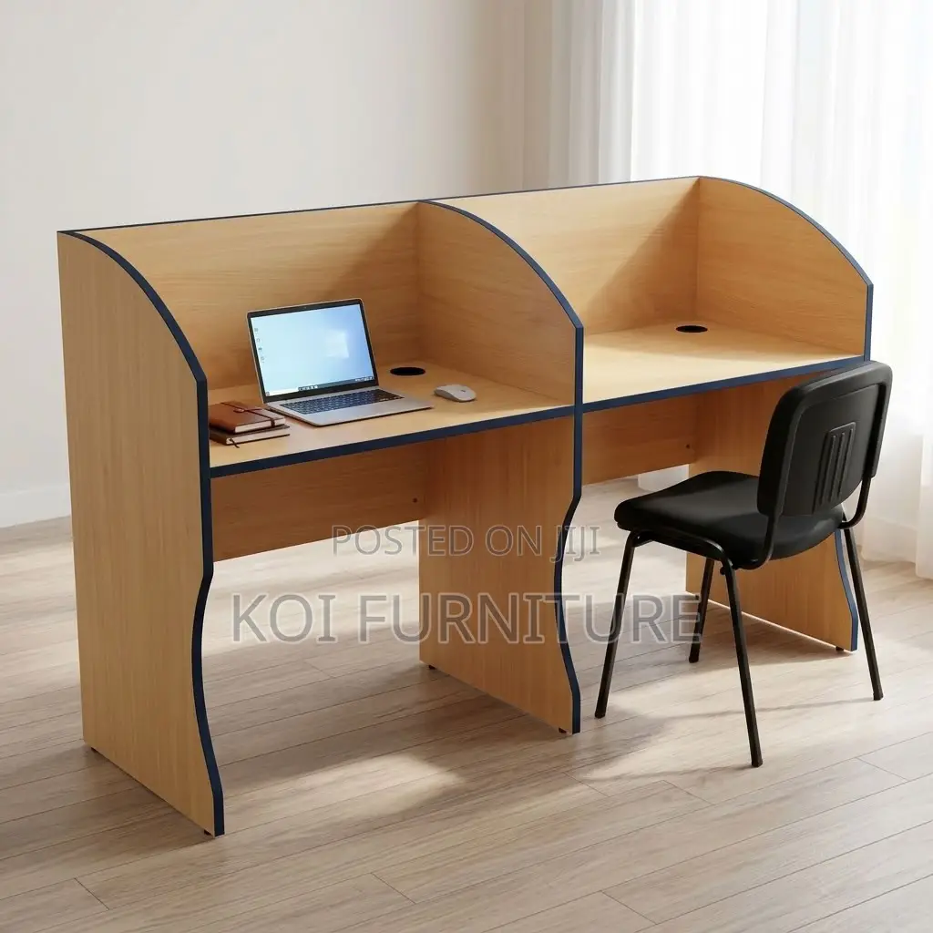 Two Users Modern Workstation | Brown 2 User Working Table