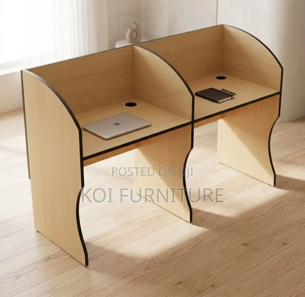 Two Users Modern Workstation | Brown 2 User Working Table