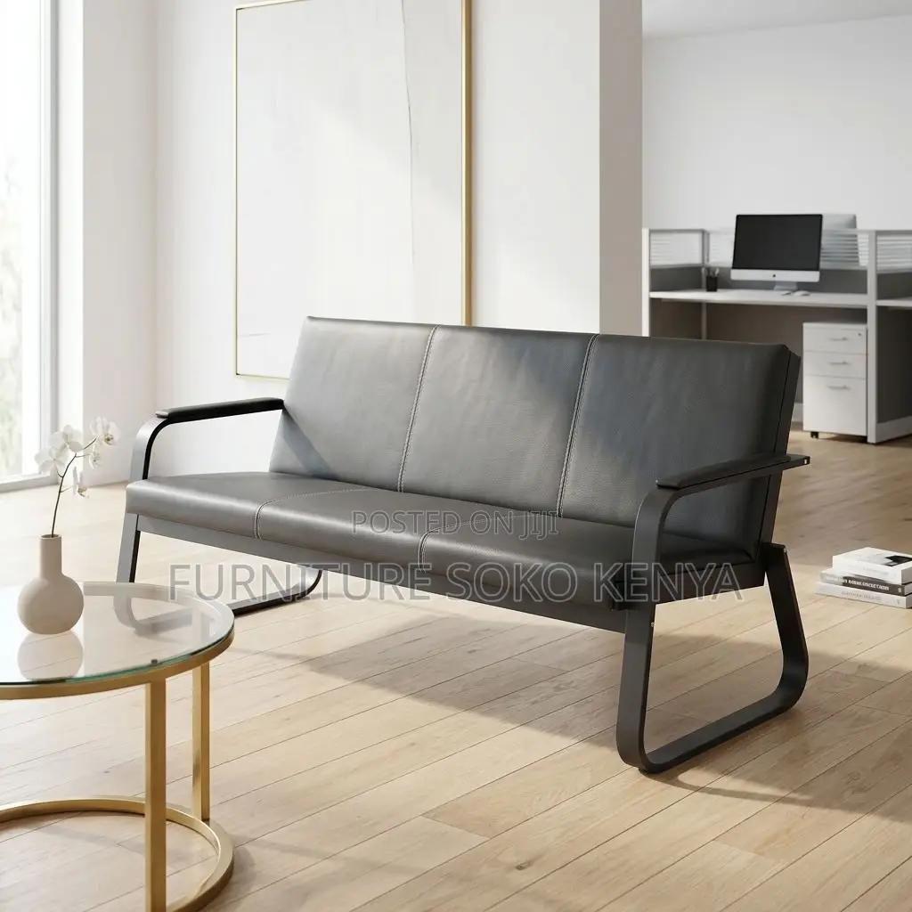 Five Seaters Executive Sofa Set | Leather Modern Reception Sofa Set