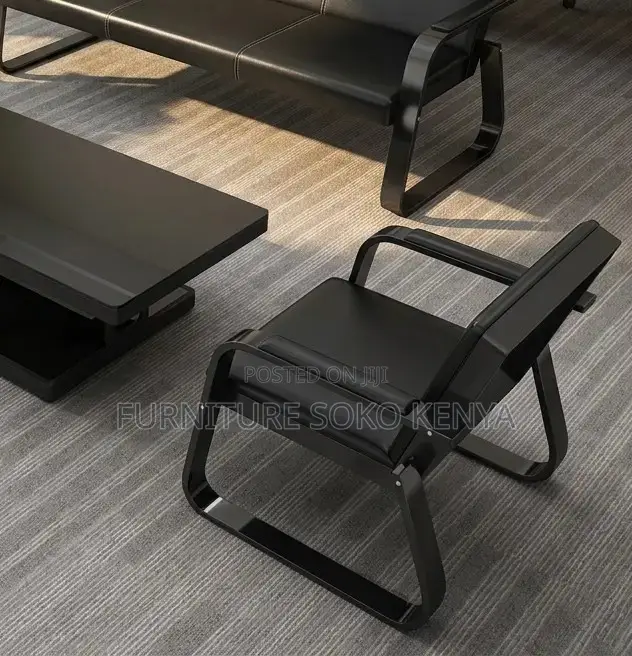 Five Seaters Executive Sofa Set | Leather Modern Reception Sofa Set