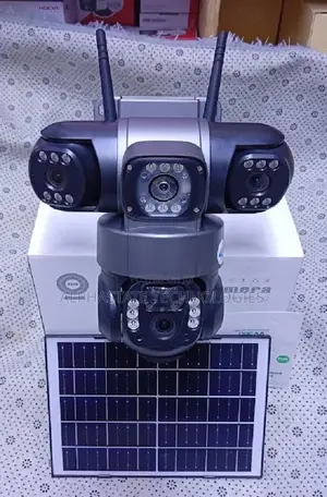 Tripple Lens /Tripple Screen View Outdoor 4g Solar Panel CCTV Camera