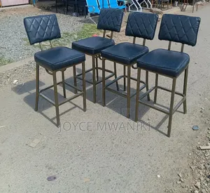 Coated Luxury Bar Chairs With Padded Black Seat