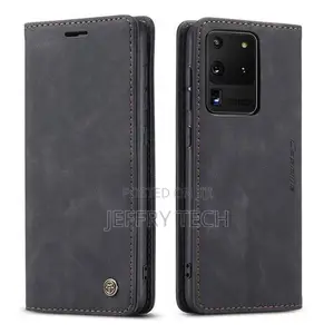 Caseme Wallet Black Leather Flip Case for Samsung Galaxy S20 Ultra