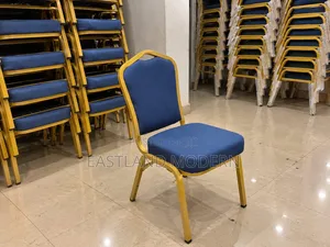 Blue Banquet Chair – Gold Frame Conference and Church Chair