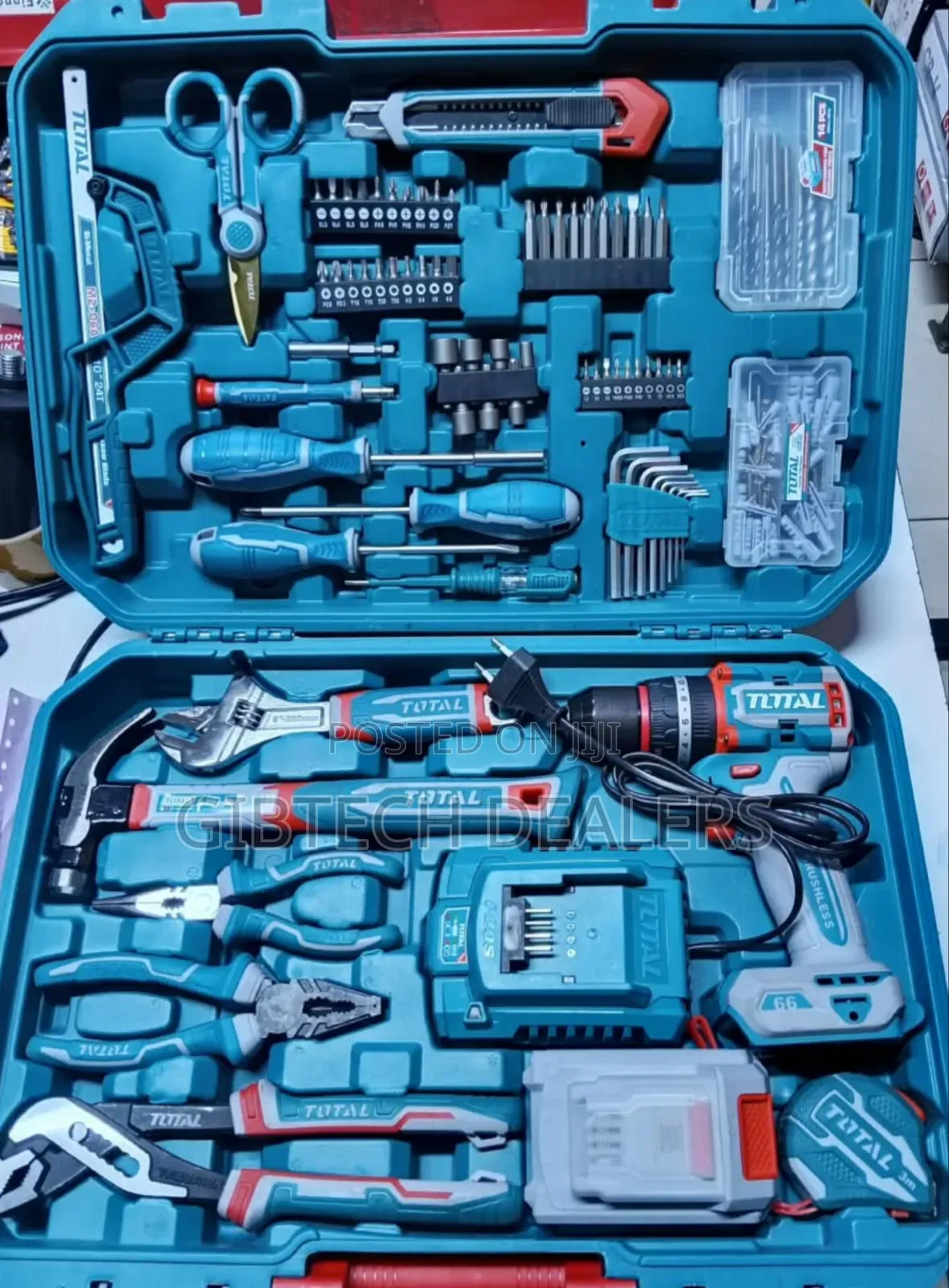 Total 166 PCS Cordless Drill Tools Set