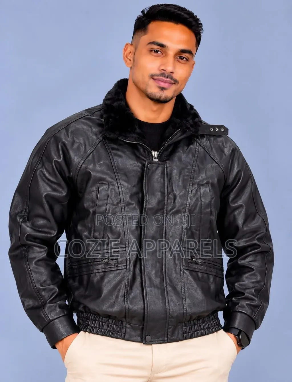 Leather Bomber Jacket for Men