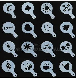 16pcs Cappuccino Coffee Barista Stencils Template