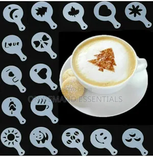 16pcs Cappuccino Coffee Barista Stencils Template