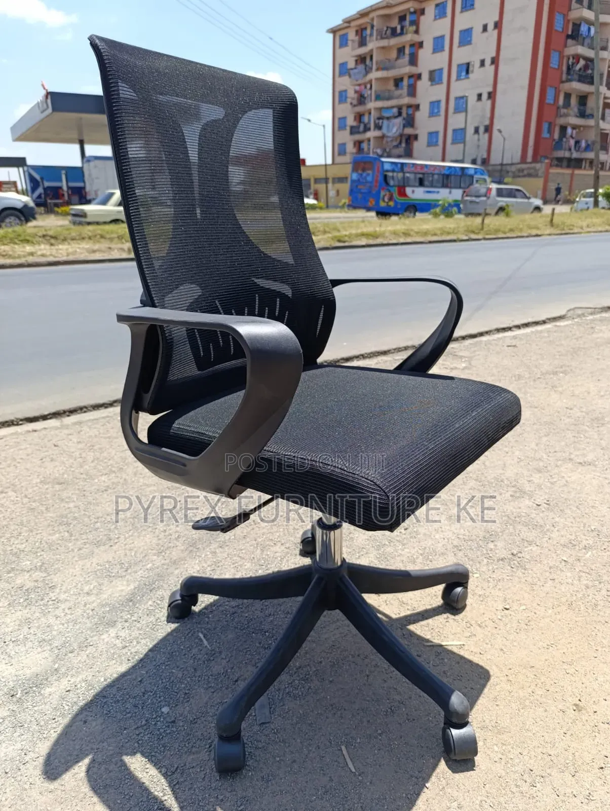 Ergonomic Mid Back Swivel Chair With Armrests and Adjustable Height