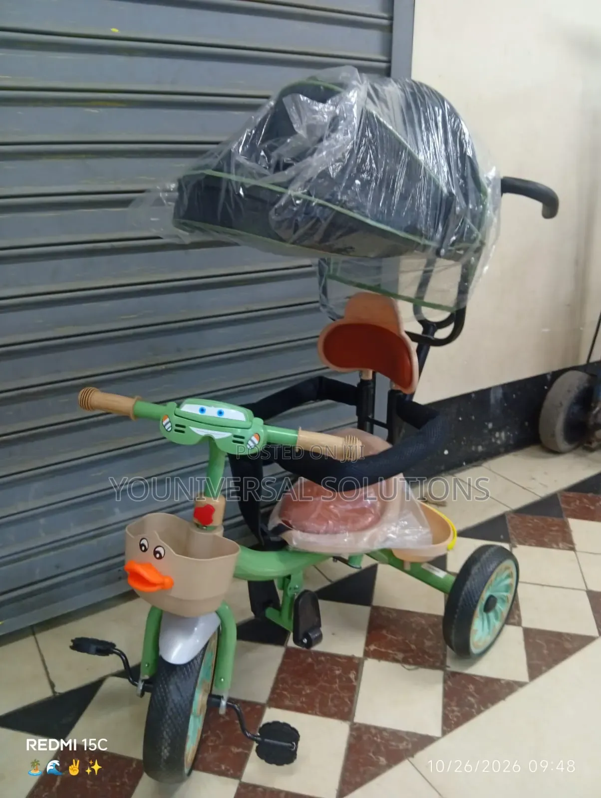 Tricycle With Canopy And Push Handle