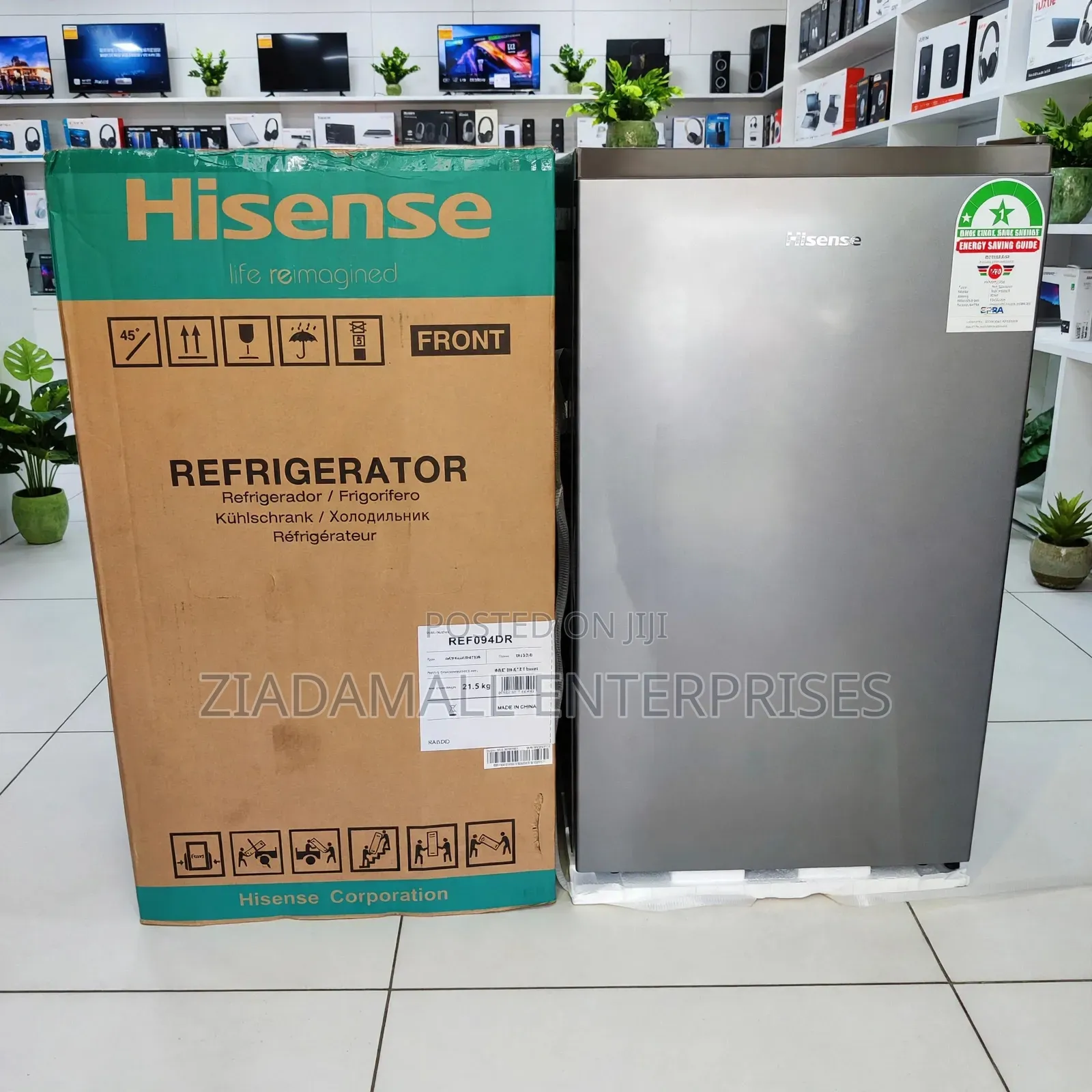 Hisense Fridge 94L - Single Door - REF094DR - Silver - New