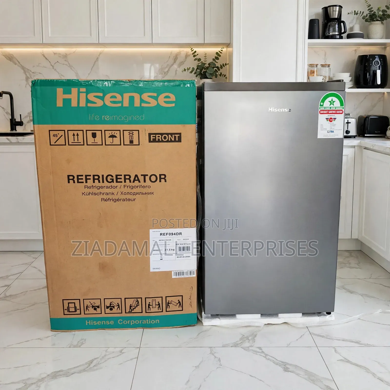Hisense Fridge 94L - Single Door - REF094DR - Silver - New