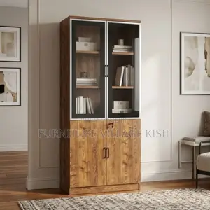 2-Door Wooden Glass File Cabinet