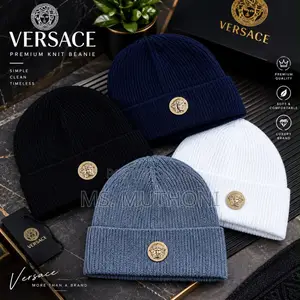 Versace / Gucci Ribbed Wool Knit Beanie