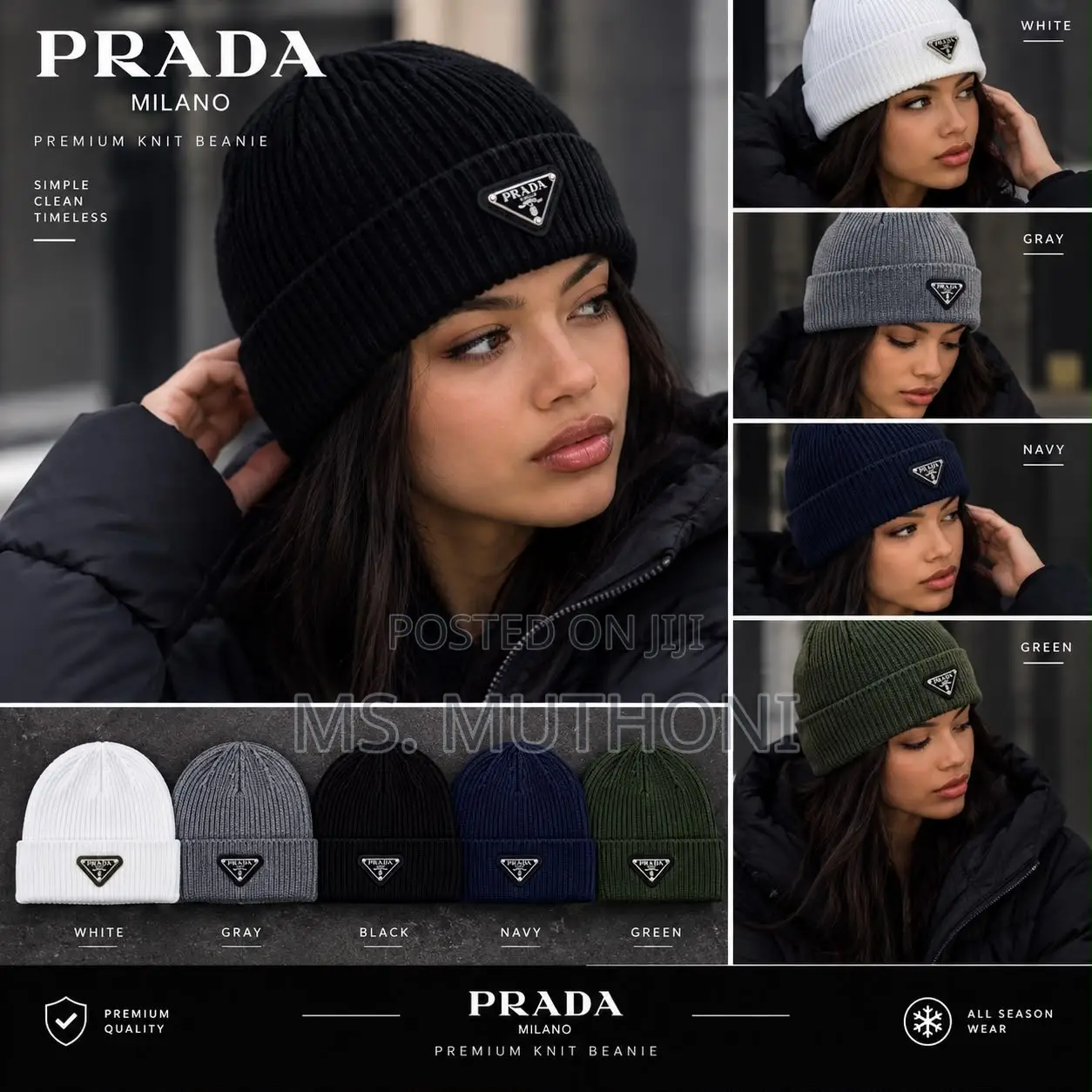 PRADA MILANO Premium Knit Beanies